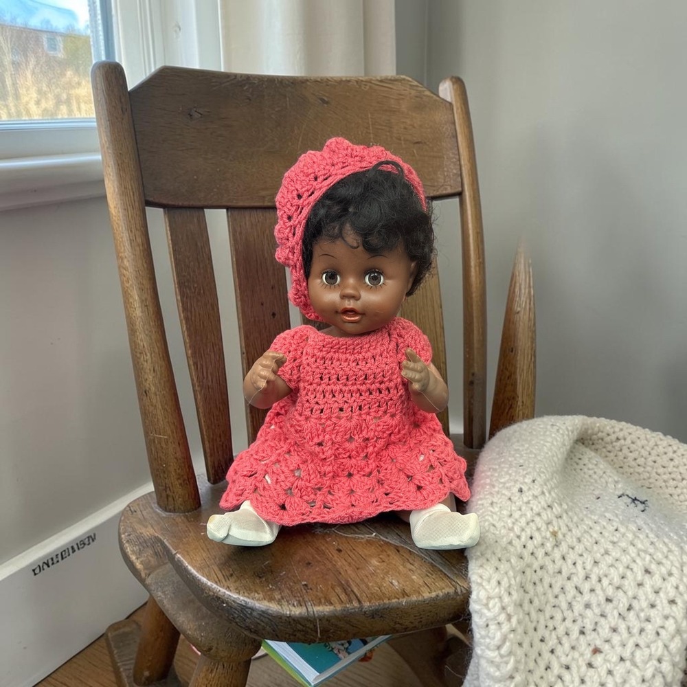 Vintage African American Doll - 50s or 60s - Rubber and Plastic Doll 14 Inch
